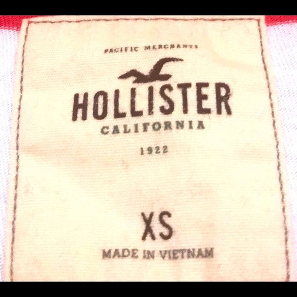 🆕🔥HOLLISTER NWOT CORAL/WHITE STRIPED SHIRT SUPER CUTE CORAL&WHITE STRIPED - Picture 3 of 3